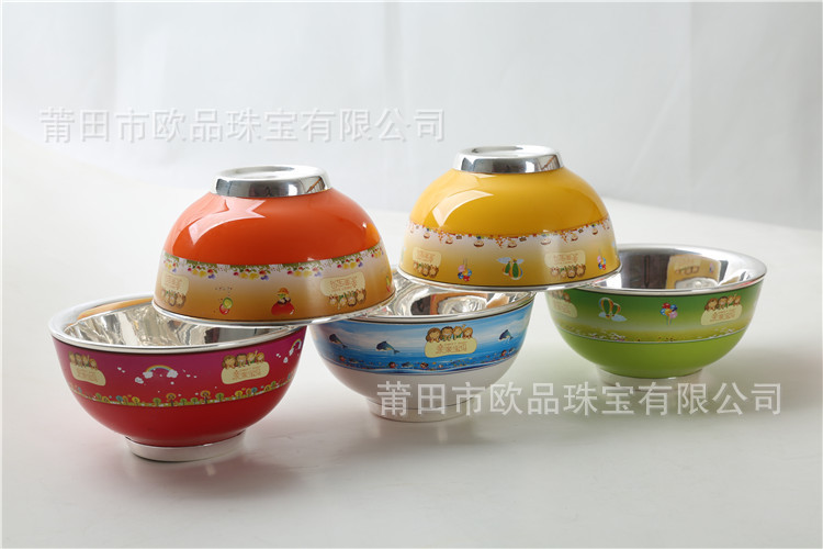 儿童餐具_新品 s999纯银儿童餐具银碗、银勺五