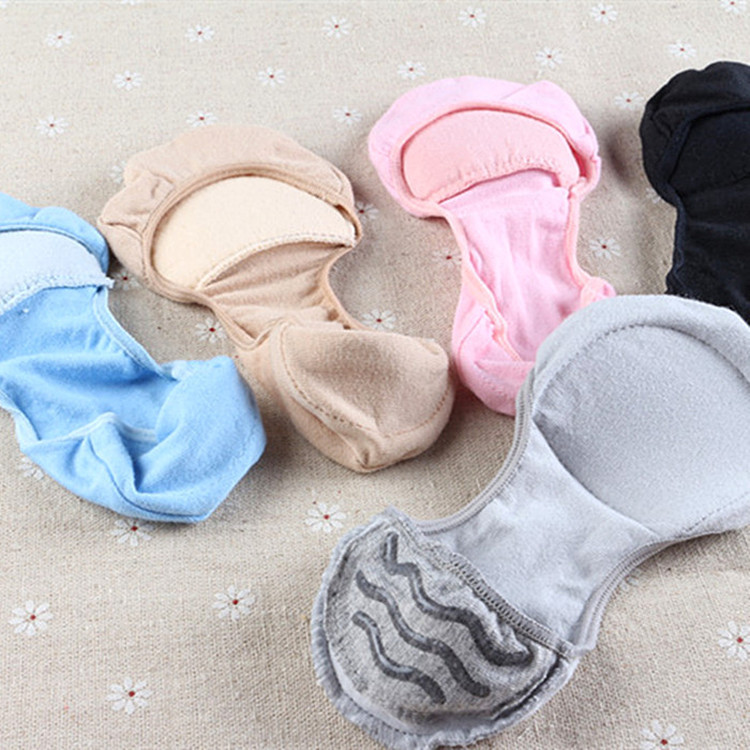 Low Shallow Mouth Invisible Socks 95% Cotton Women's Boat Socks Crescent Bottom Side Empty Sponge Pad Silicone Non-slip Single-layer Shoes Invisible Socks