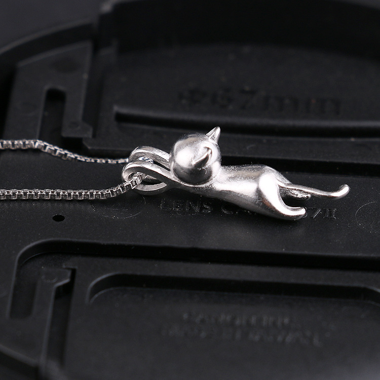 box chain Chain Type 1 Piece Quantity Copper Box Chain Cat Pendant Necklace