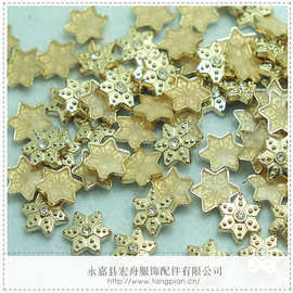 精美箱包服装装饰品锌合金烫片 点钻雪花系列锌合金烫片热卖