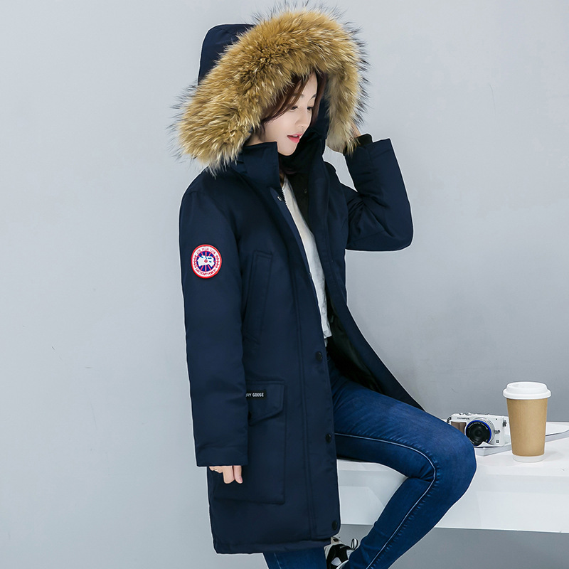 Winter new women's military work clothes cotton padded coat thickened cotton coat coat Long sleeve label large wool collar warm cotton padded jacket jacket female