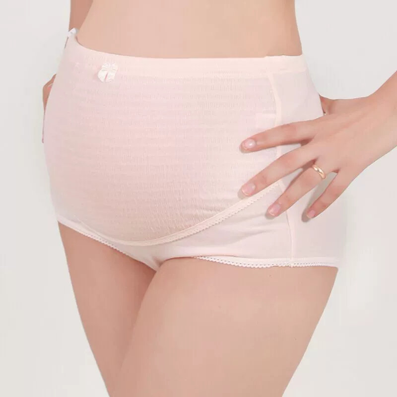 Pants, cotton trousers for pregnant with belly support, high waist