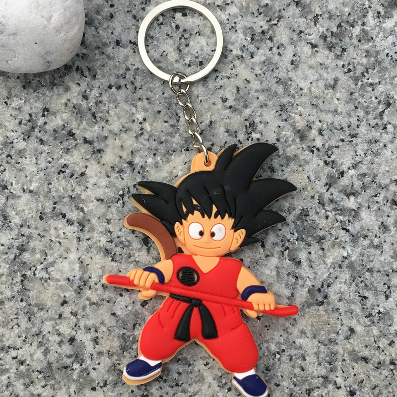 Anime Dragon Ball Monkey Keychain Son Goku Super Saiyan Silicone PVC