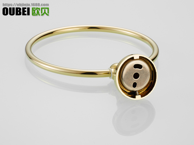 G6811 电镀锆金色卫生间全铜毛巾环挂毛巾挂环圆