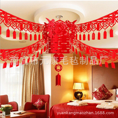 Manufactor Direct selling felt Lanterns Flower Pendant felt lantern banner wholesale