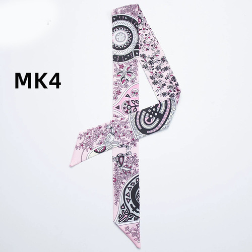 Classic new decorative long, narrow, small silk scarf strap bag handle silk scarf small ribbon scarf fringe tie for women