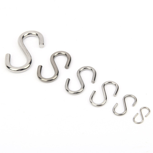 201/304 stainless steel S hook stainless steel hook kitchen crossbar metal solid S hook strong load-bearing M2M3M4