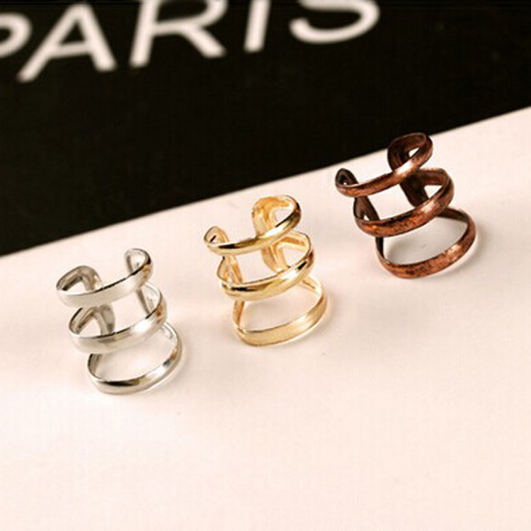 Europe and America Retro Hollow Ear bones Backing Simple Retro Ear clip Ear bones Ear Studs Pierced ears men and women Earrings