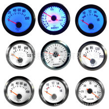 改装汽车仪表 52MM蓝光增压/真空/水温/油温/油压/电压/转速表