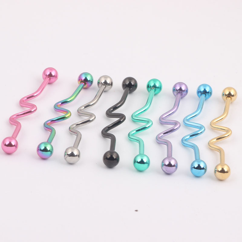 16G labret stud size and finish detail