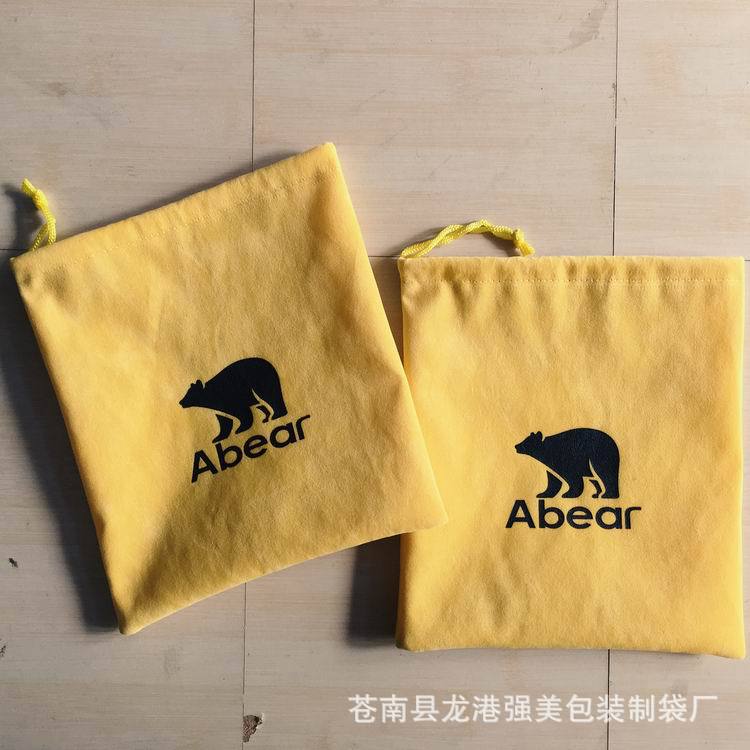 供应天鹅绒多色拉绳皮带植绒布袋 收口皮带包装丝绒袋子