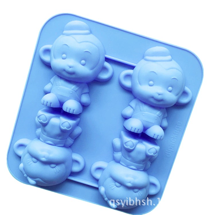 Новый DIY силиконовый пресс 4-одиночный обезьянный торт форма ручная мыловарня формы выпечки желе пудинг mold креативный