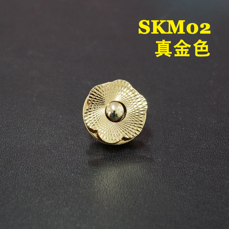 【威福五金】SKM02 真金色 花型日版磁扣 手工皮具磁扣 吸扣