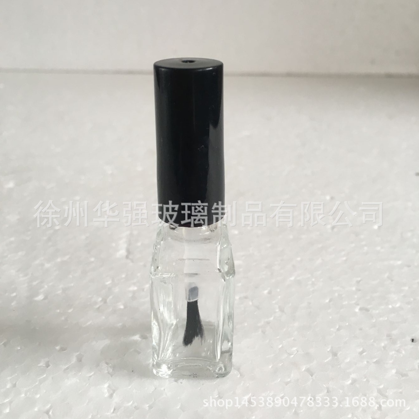 批发玻璃指甲油瓶子 带盖子刷子 方形圆形5ml 10ml 15ml 小型瓶