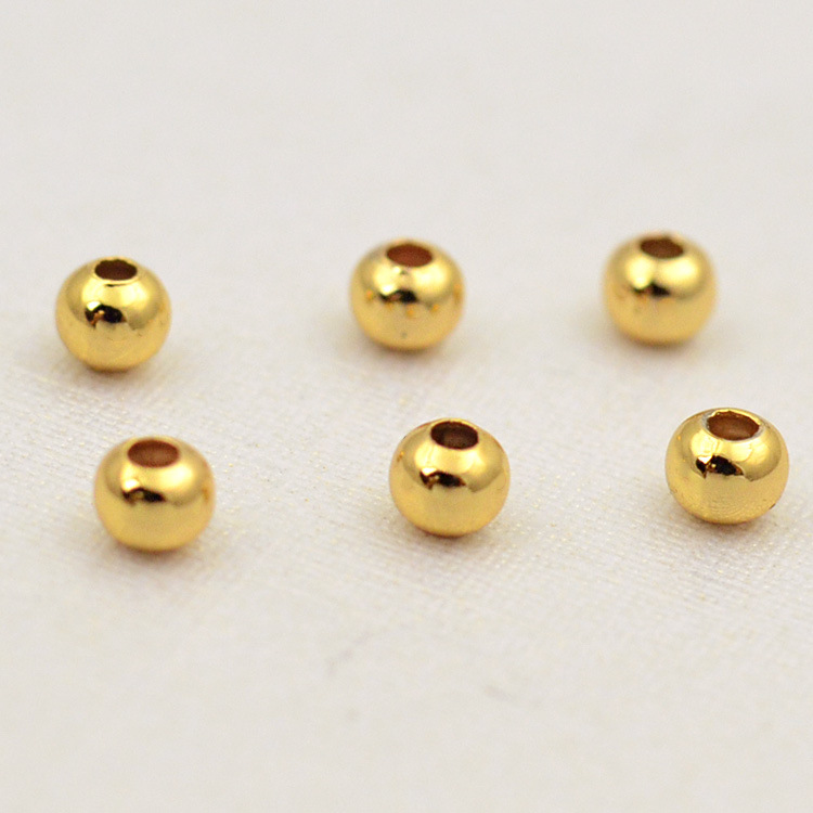 430090 光面珠 珠 纯铜镀金散珠配件 圆珠饰品配件