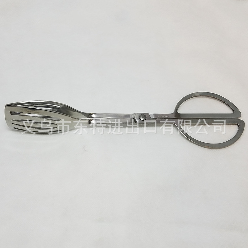 Stainless steel BBQ cake steak scissors, food tongs, baking and barbecue tongs, kitchen small tools detail image 3