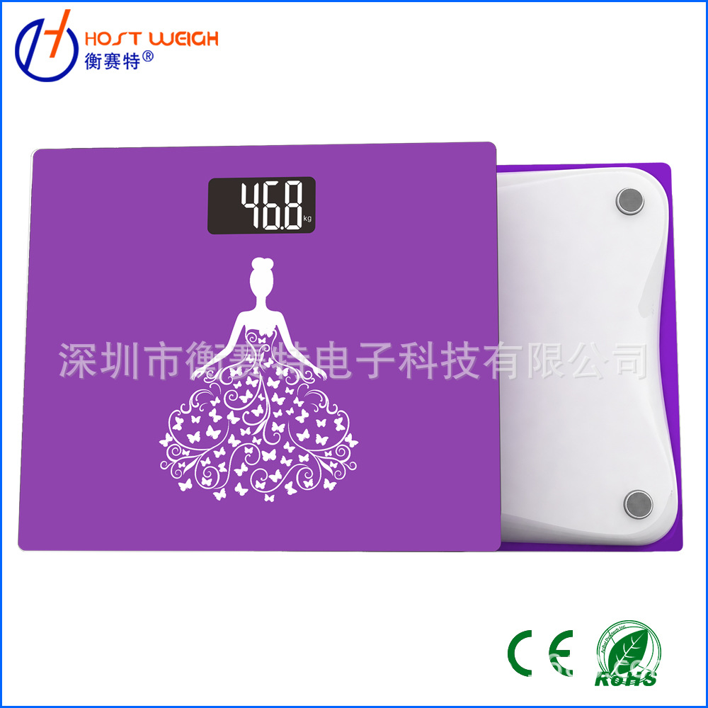 批发电子体重秤印logo 钢化玻璃电子称体重秤人体秤礼品赠送