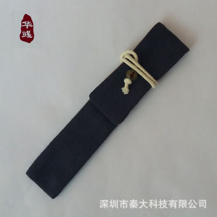 华彧茶道香道中式棉麻质地砂洗布10克装香筒袋藏蓝色 深圳厂家