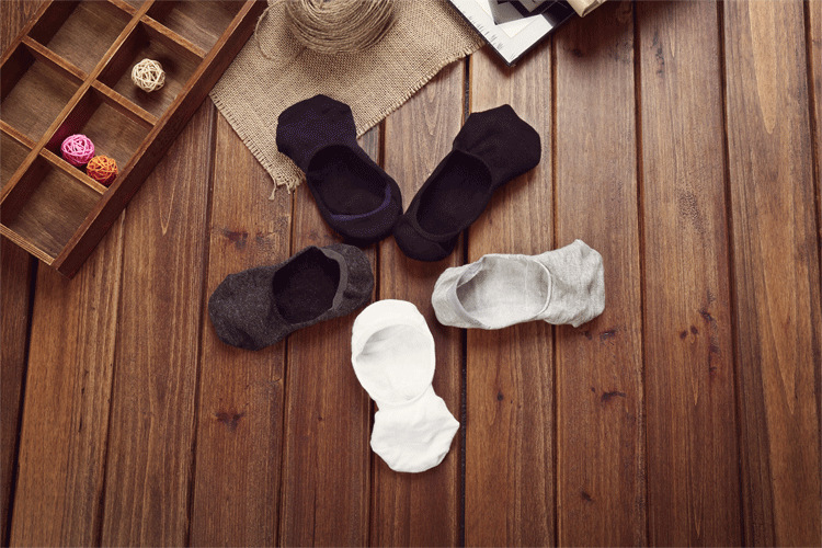 silicone anti-off solid color cotton socks  NSFN40137