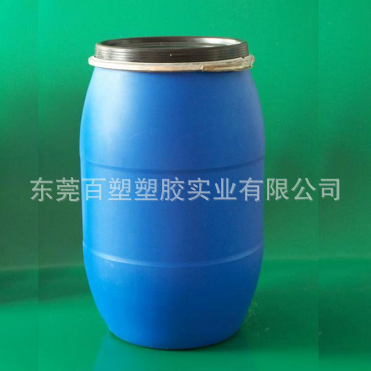 厂家供应200L升铁箍固体包装塑料桶200KG公斤圆形化学药剂化工桶