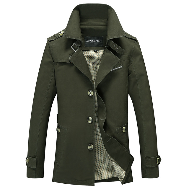 Autumn casual jacket medium length men’s slim large trench coat