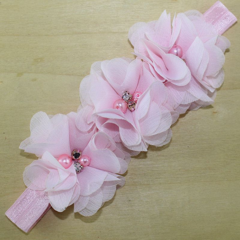 Fashion Flower Cloth Inlay Rhinestones Hair Band 1 Piece display picture 4