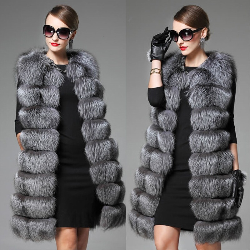 European Station New Fur Vest Women's Full Leather Imported Silver Fox Fox Fur Long Korean Style Large Size Jacket European Station New Fur Vest Women's Full Leather Imported Silver Fox Fox Fur Long Korean Style Large Size Jacket
