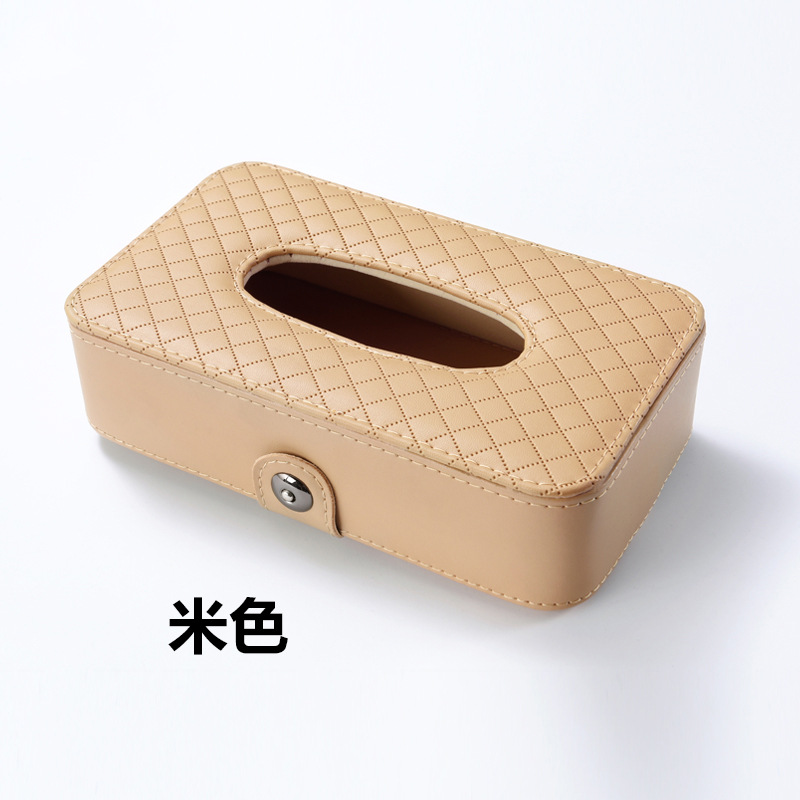 Car Accessories vehicle Tissue box Car new pattern Lambskin Button Tissue box