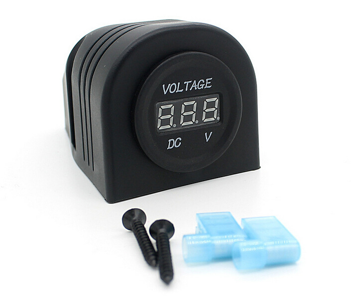 厂家直销单孔帐篷数显电压表 新款汽车电压表 车载数字显示仪表