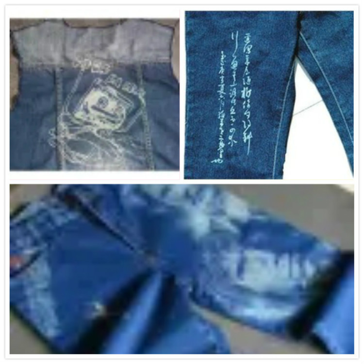 情侣牛仔外套-激光烧花-激光雕花-激光切割-激光打印图案