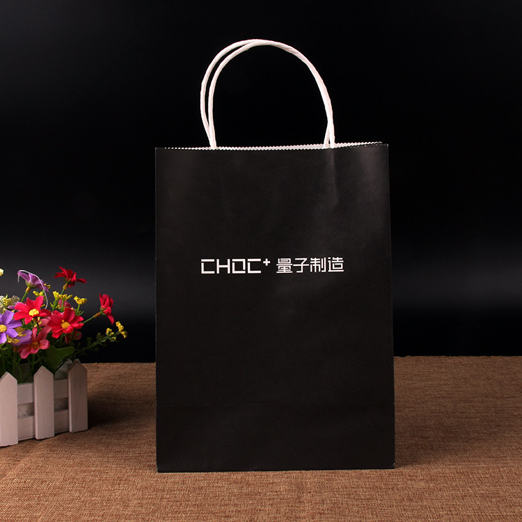 批发定做现货 购物纸袋 黑色白卡牛皮印刷包装服装手提礼品纸袋