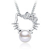 Pendant from pearl, silver necklace, internet celebrity