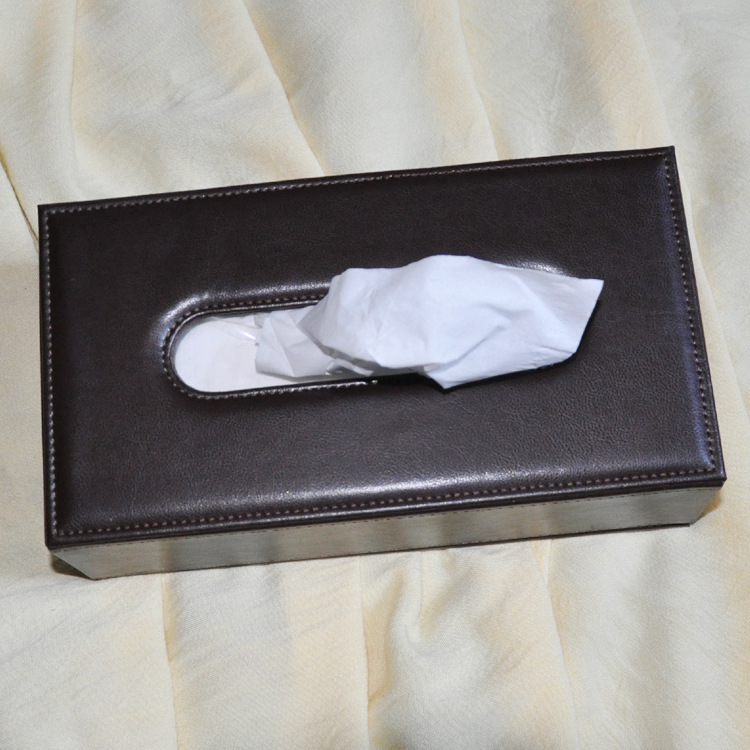 Factory wholesale PU Tissue box Imitation leather Tissue box advertisement Tissue box Real estate Tissue box