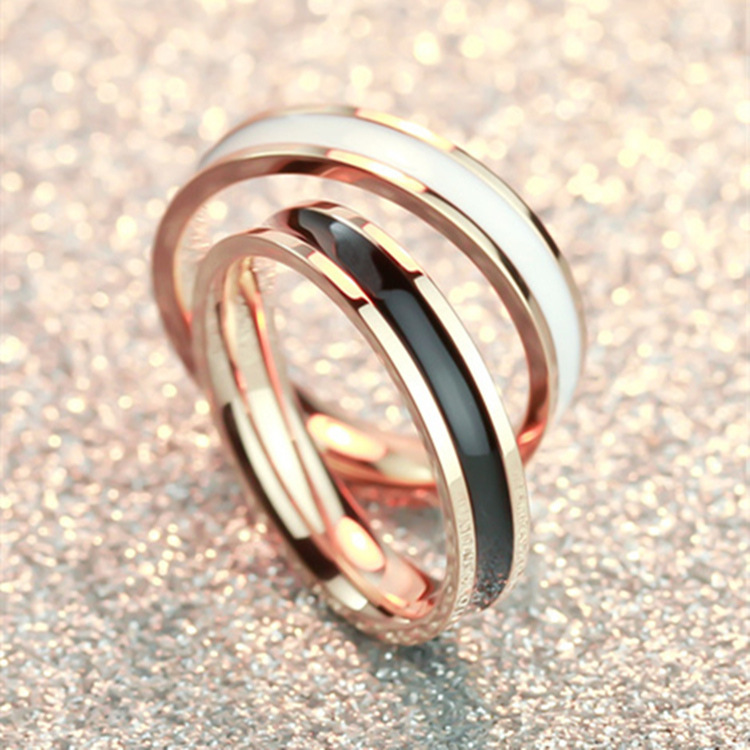 日韩钛钢戒指女韩版男士不锈钢戒指对戒简约韩国情侣戒指饰品批发