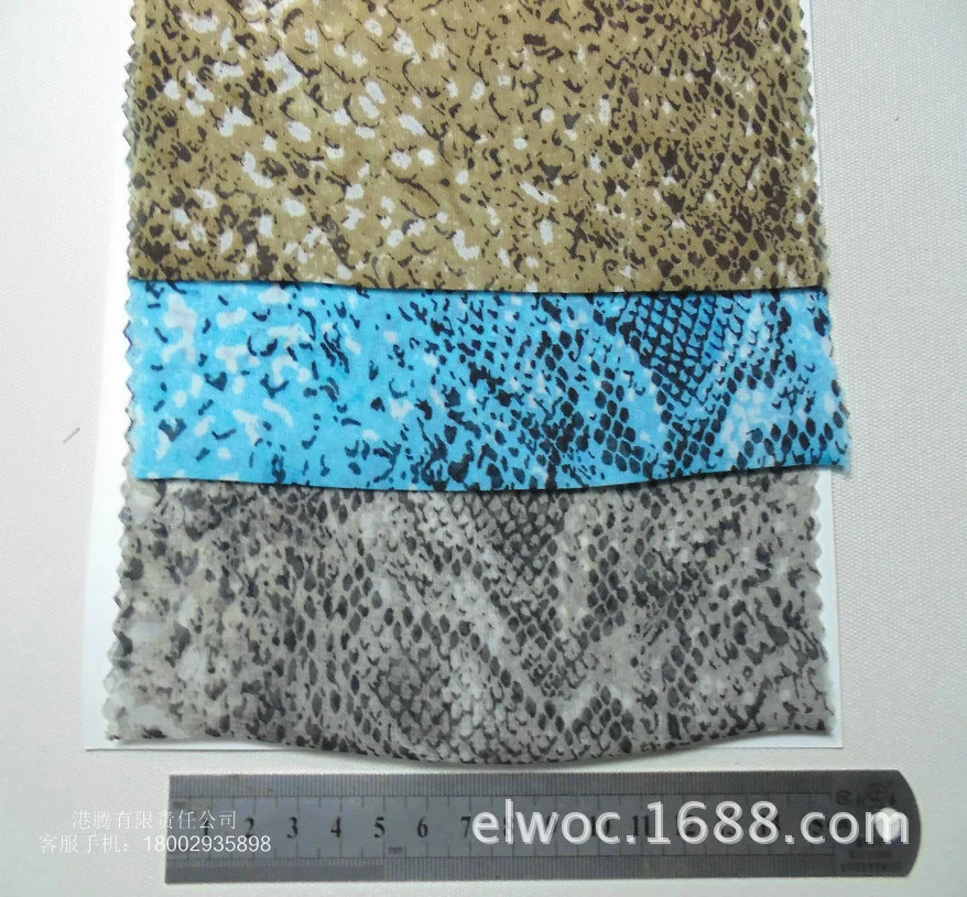 Snake pattern printed cloth chiffon, environmentally friendly clothes underwear fabric python soft decorative curtain cloth 4317