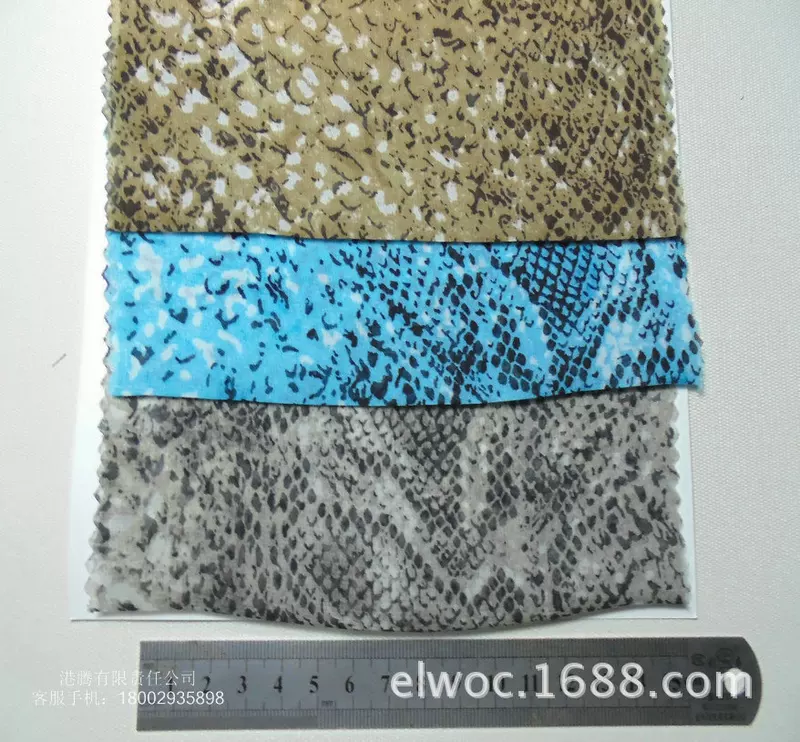 Snake pattern printed cloth chiffon, environmentally friendly clothes underwear fabric python soft decorative curtain cloth 4317