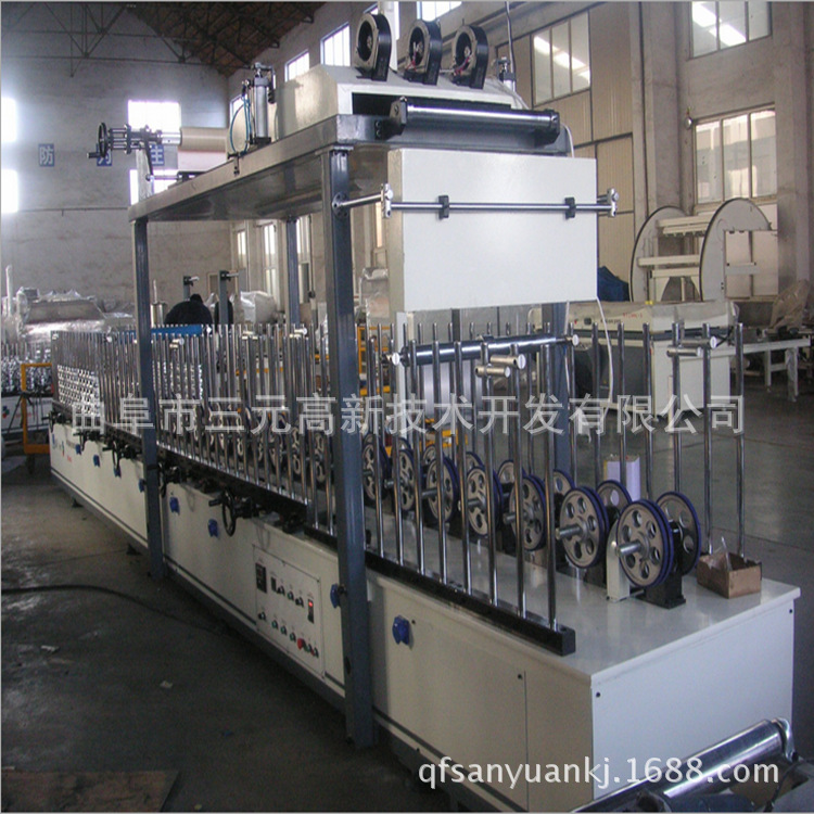 石塑集成墙板包覆机生产厂家 pvc木塑线条包覆机|  免调试覆膜机