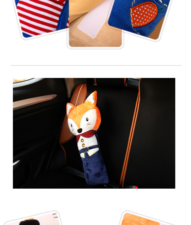K-Style of Cute Car Seat Belt Shoulder Protector Cartoon Kidsren's Sleeping Pillow Car Anti-Strangle Neck Cover Car Supplies