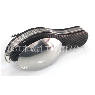 热销 可分拆折叠式多功能野营开瓶器刀勺叉餐具|ru