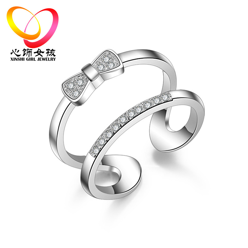 One size ring with bow