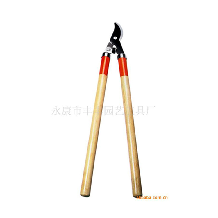 厂家供应弯头园林剪 丰丰高枝剪木柄 篱笆剪特氟龙和电镀篱笆剪