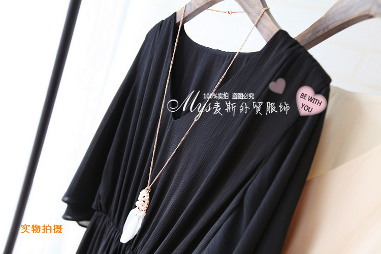 【女神連衣裙OP】韓版*超垂墜感~超長裙飛袖設計