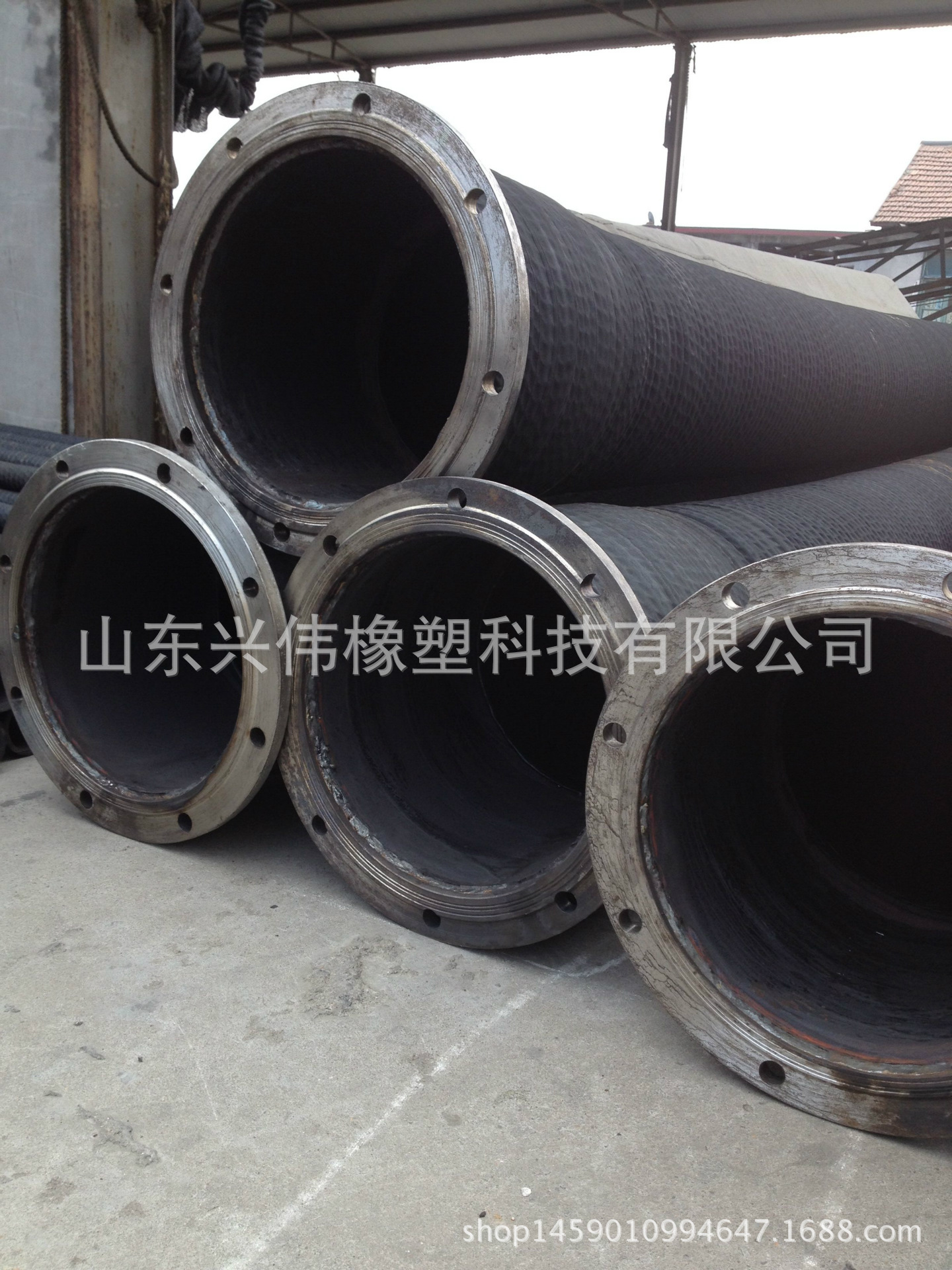 14寸大口径法兰橡胶管 350mm400mm500mm吸水管钢丝缠绕胶管