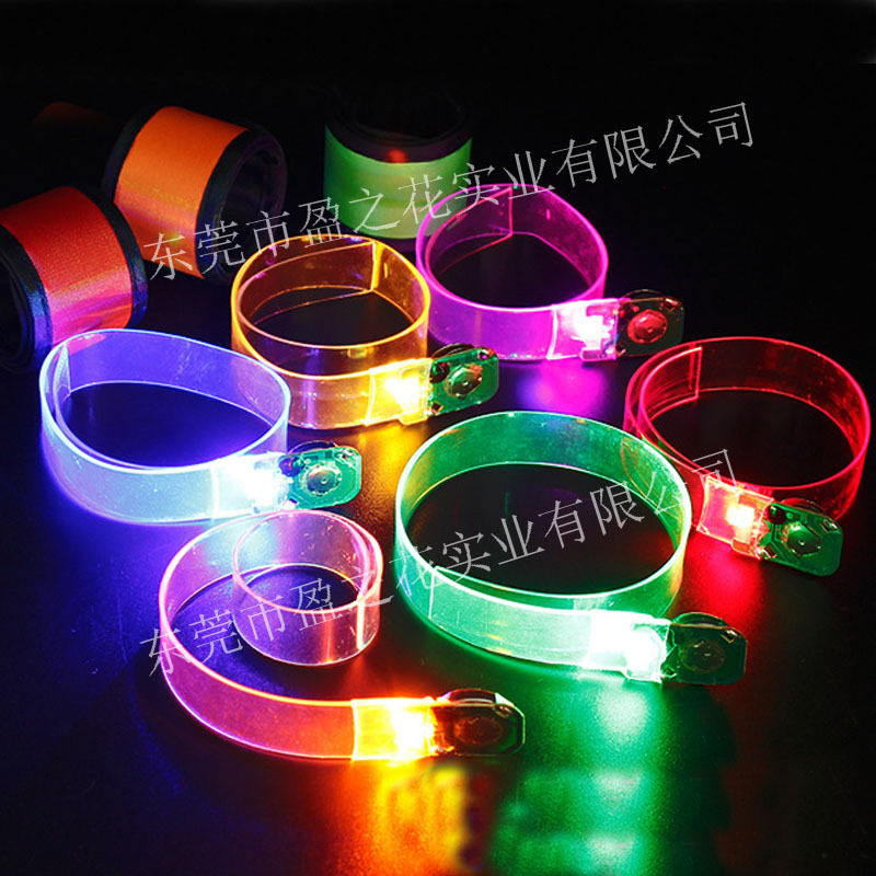 厂家供应导光条PU材质 tpu发光手环拍拍圈18MM宽扁条透明PU导光条