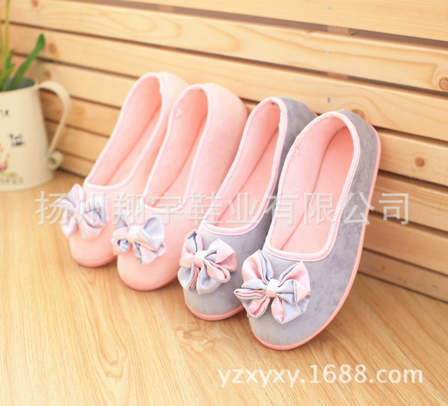 Two-color comfortable footwear with bow for pregnant, shoes, Korean style, soft sole