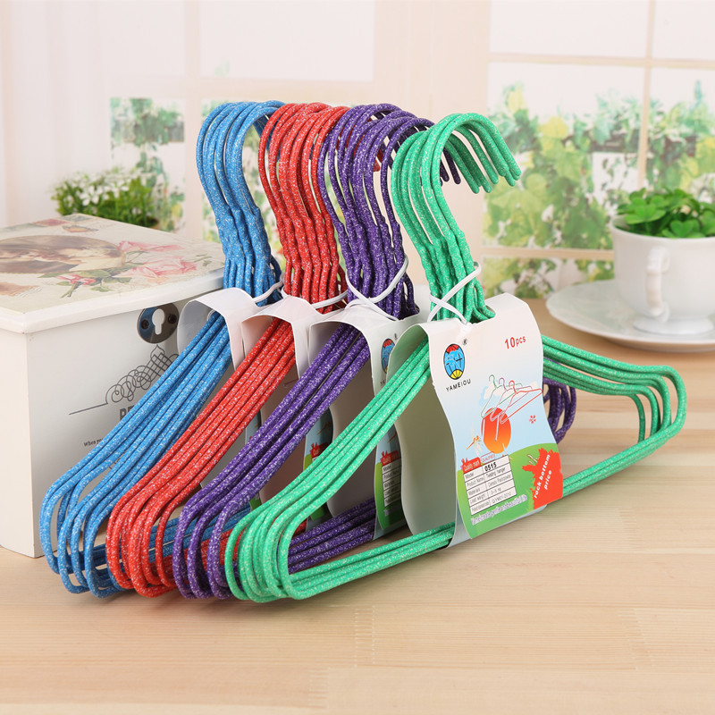 Percha de ropa para niños percha de ropa para bebés engrosada percha de ropa de tamaño pequeño/estante Alambre de hierro plástico recubierto de percha de ropa fábrica al por mayor