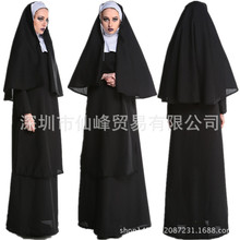 萬聖節服飾成人修女服裝cosplay化妝舞會女牧師聖母瑪利亞演出服