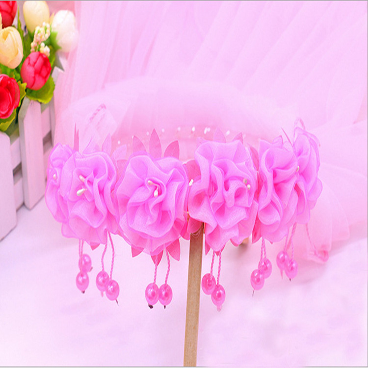 6 구슬 베일 핑크