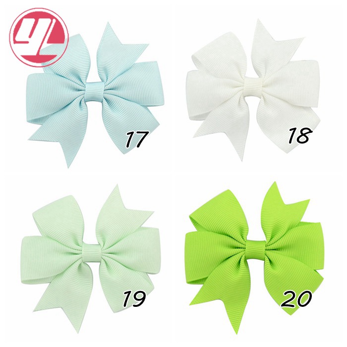 Fashion Baby V-shaped Ribbed Ribbon Bow Hairpin Hair Accessories display picture 5