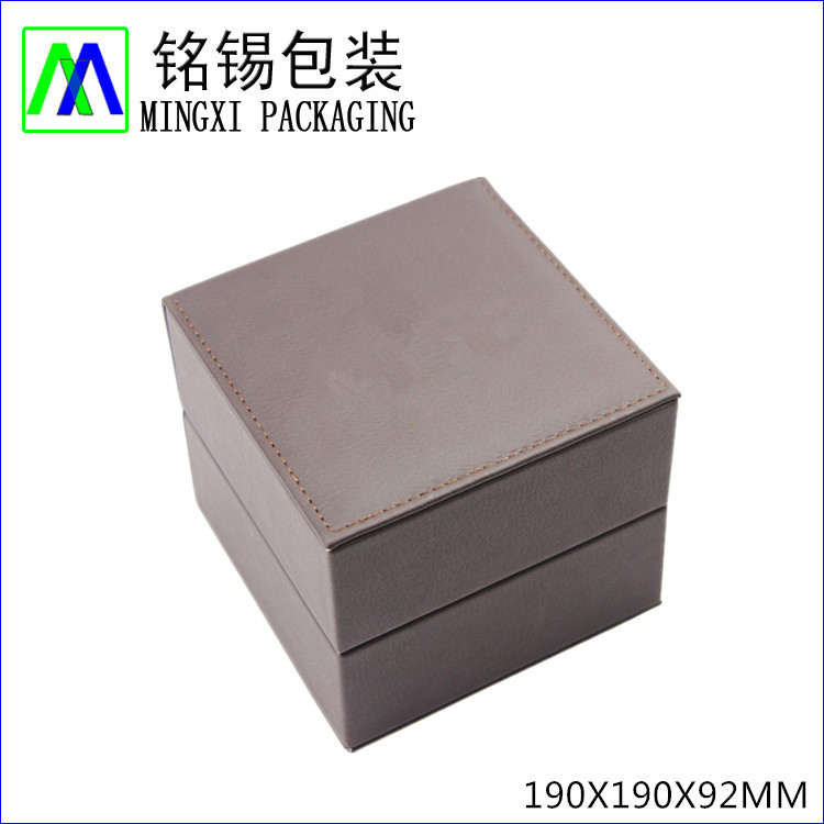 深圳产仿木手表盒子批发  PU仿皮皮包胶胚手表包装盒 男士表盒